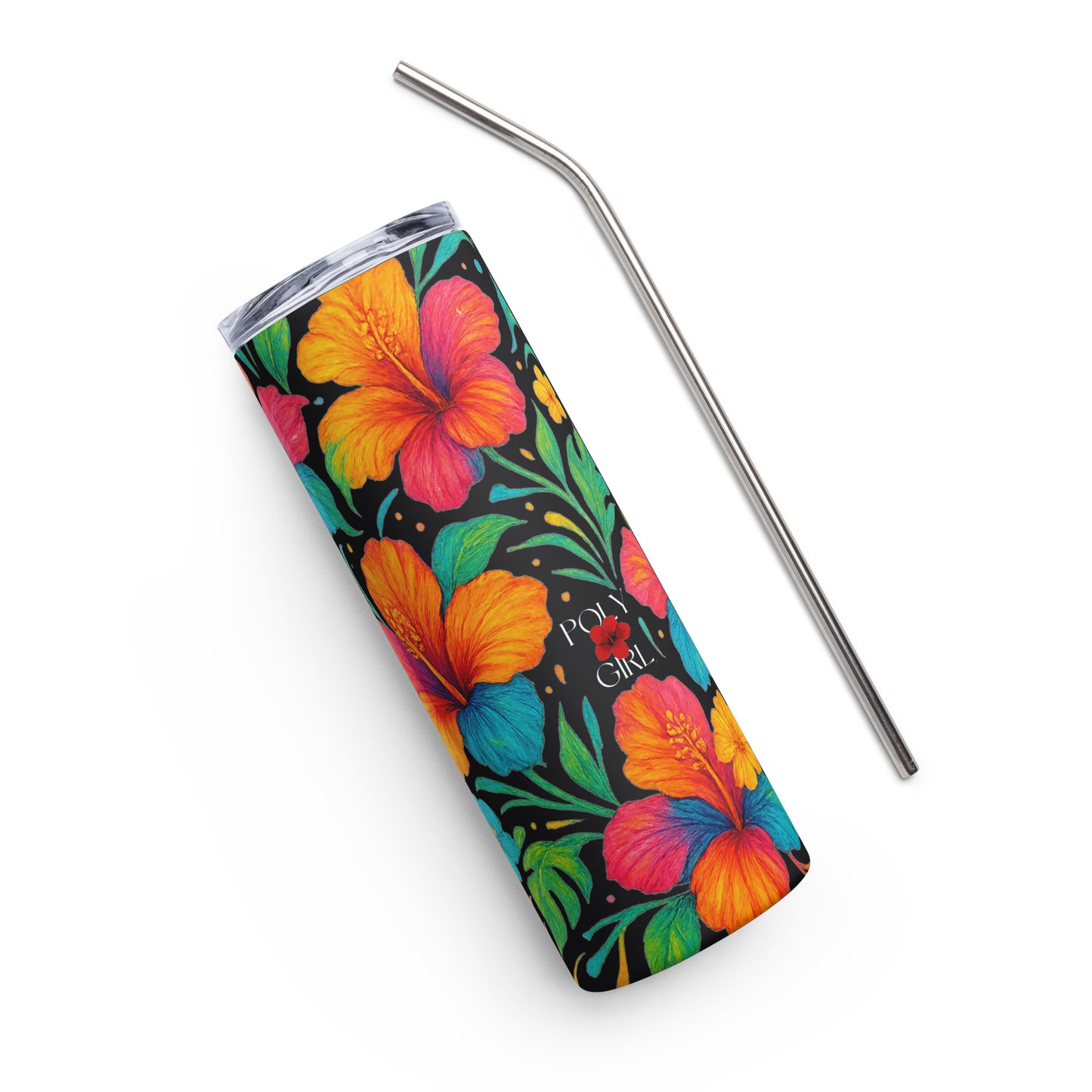 Radiant Hibiscus Stainless Steel Tumbler