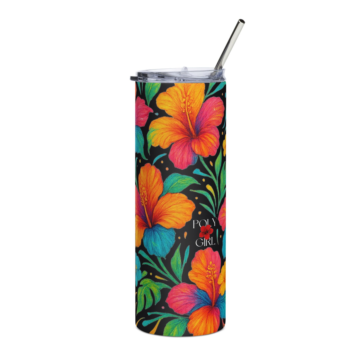 Radiant Hibiscus Stainless Steel Tumbler