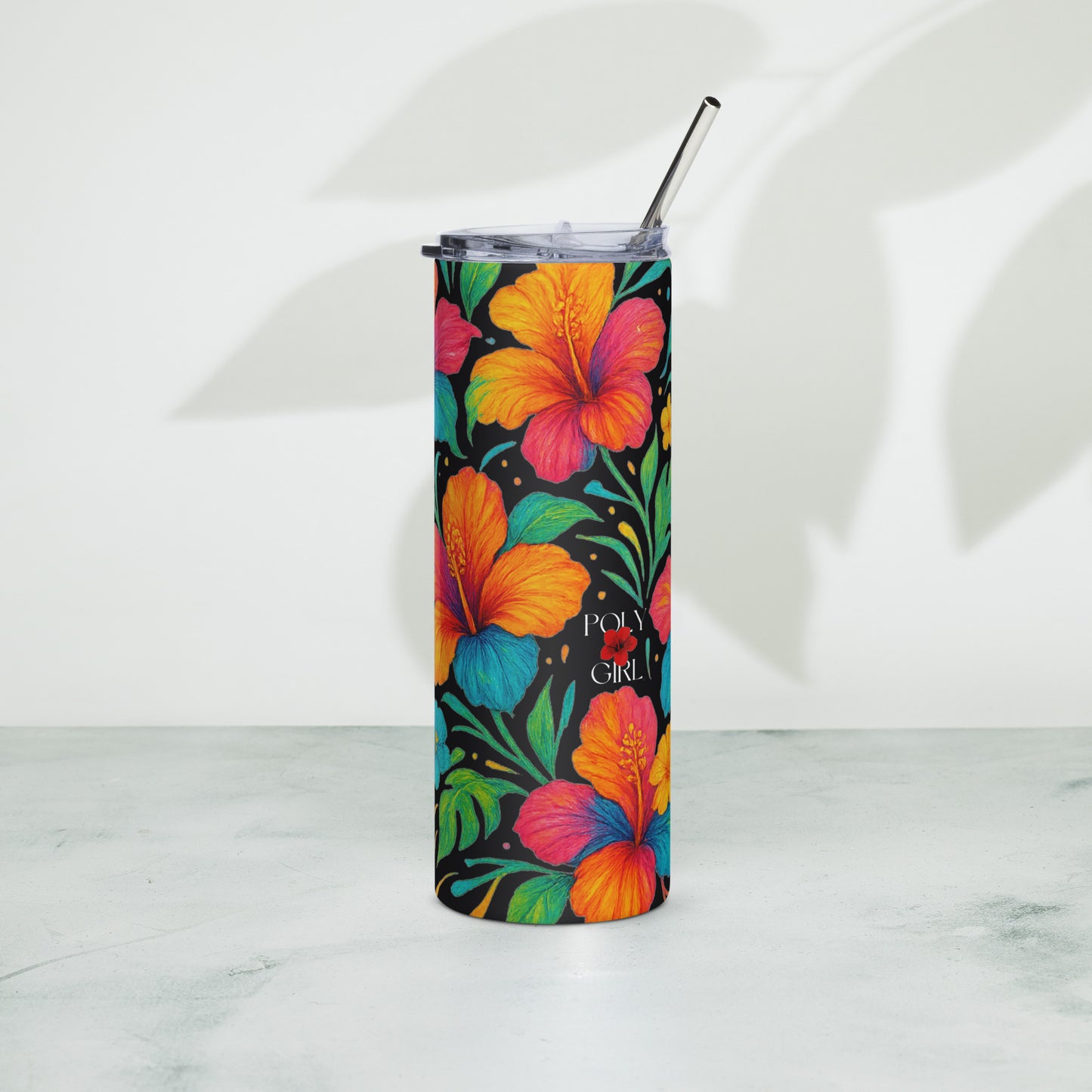 Radiant Hibiscus Stainless Steel Tumbler