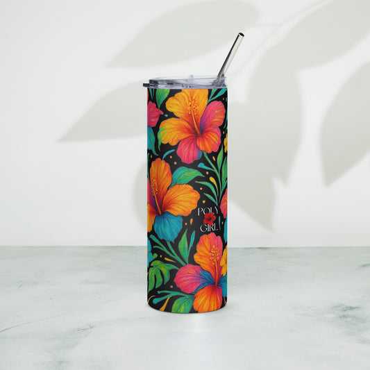 Radiant Hibiscus Stainless Steel Tumbler