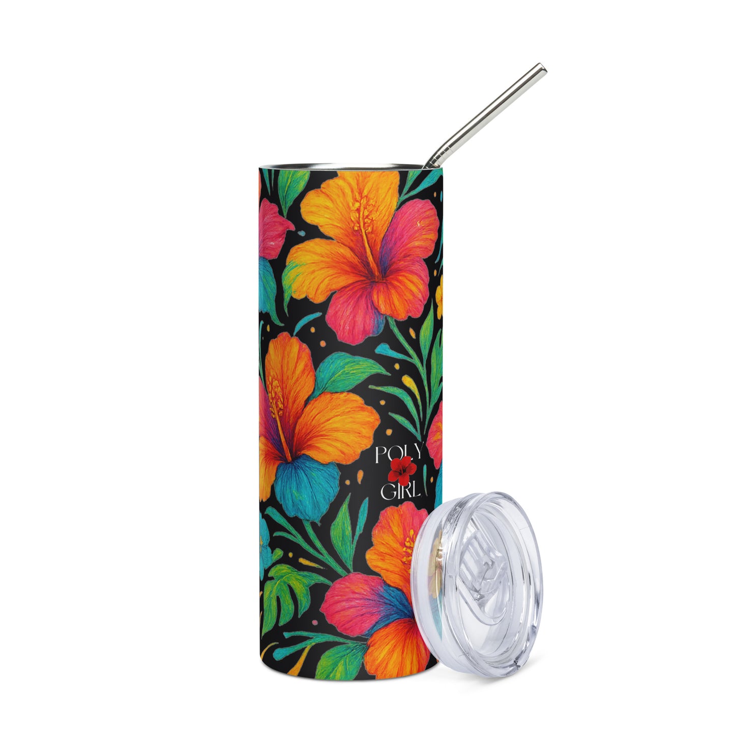 Radiant Hibiscus Stainless Steel Tumbler