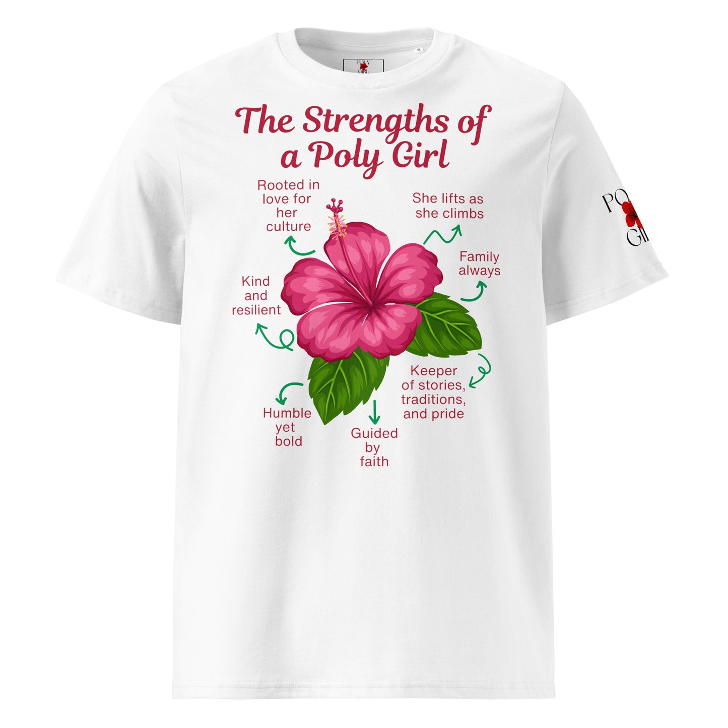 strengths of a poly girl tee in white