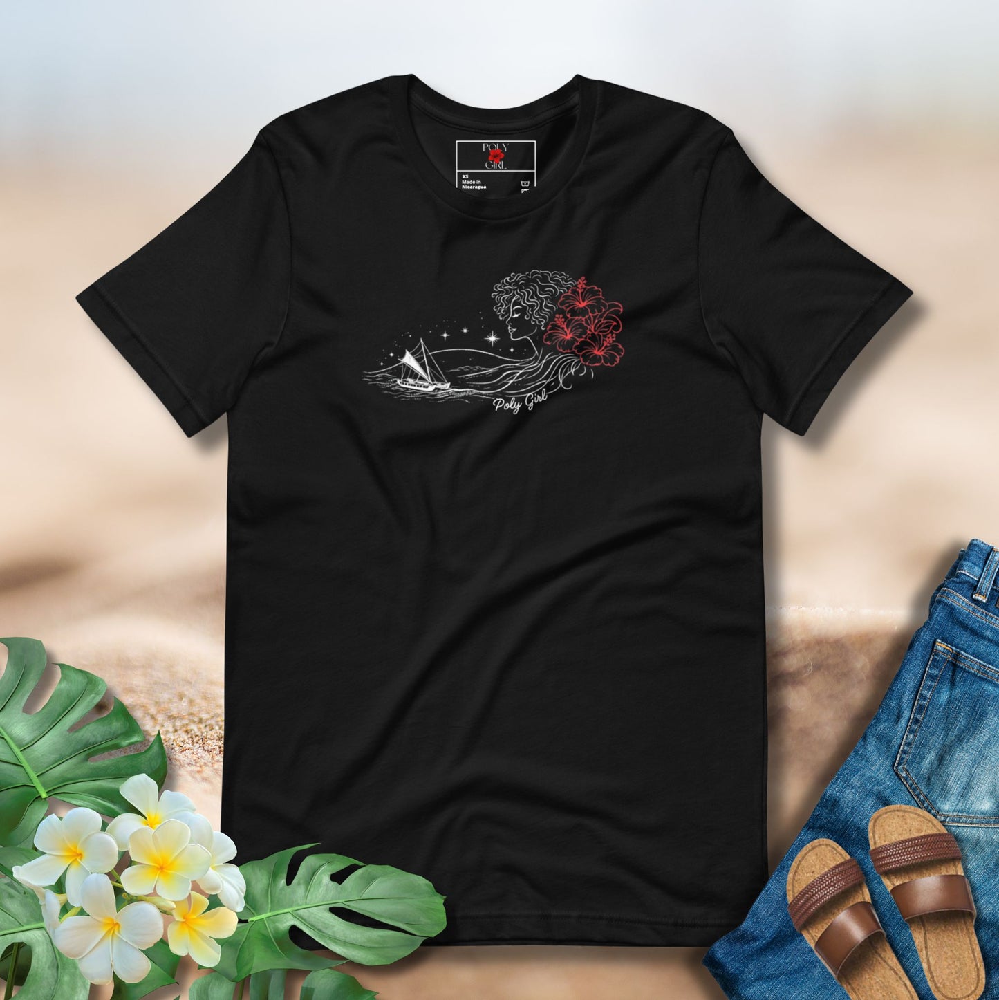 Wayfinder image on black tshirt